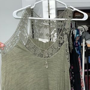 green crotchet tank top
